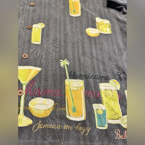 Tommy Bahama Relax Size LRG 100% Silk Bahama Colada Hurricane Tommy Short Sleeve - Picture 4 of 8